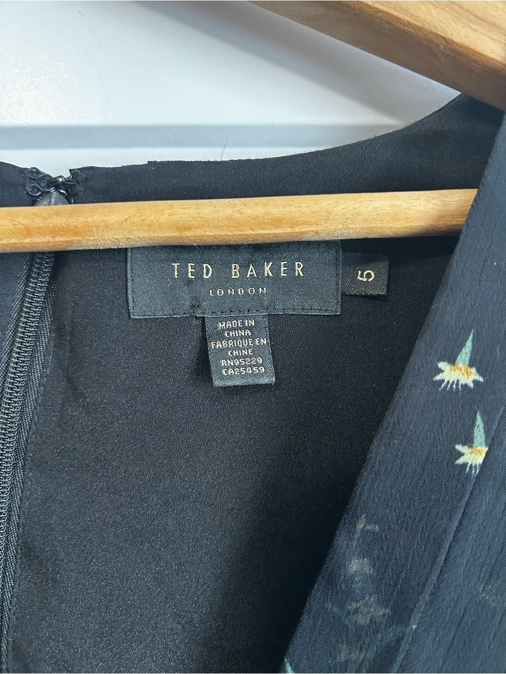 Ted Baker Papyrus Black Floral Long-Sleeve Pleated Dress - Picture 7 of 9